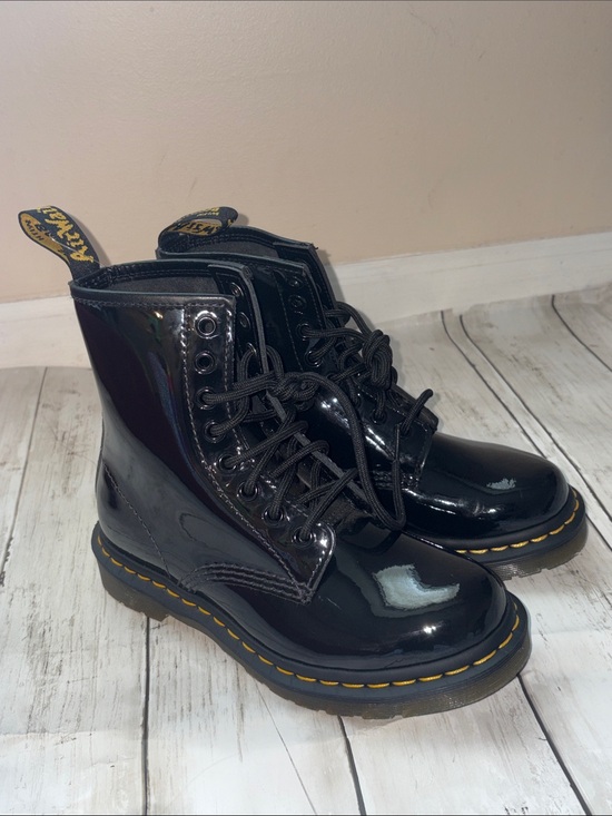 Dr. Martens Shoes - NWT Dr. Martens Black Patent Lace-Up Boots Sz 5